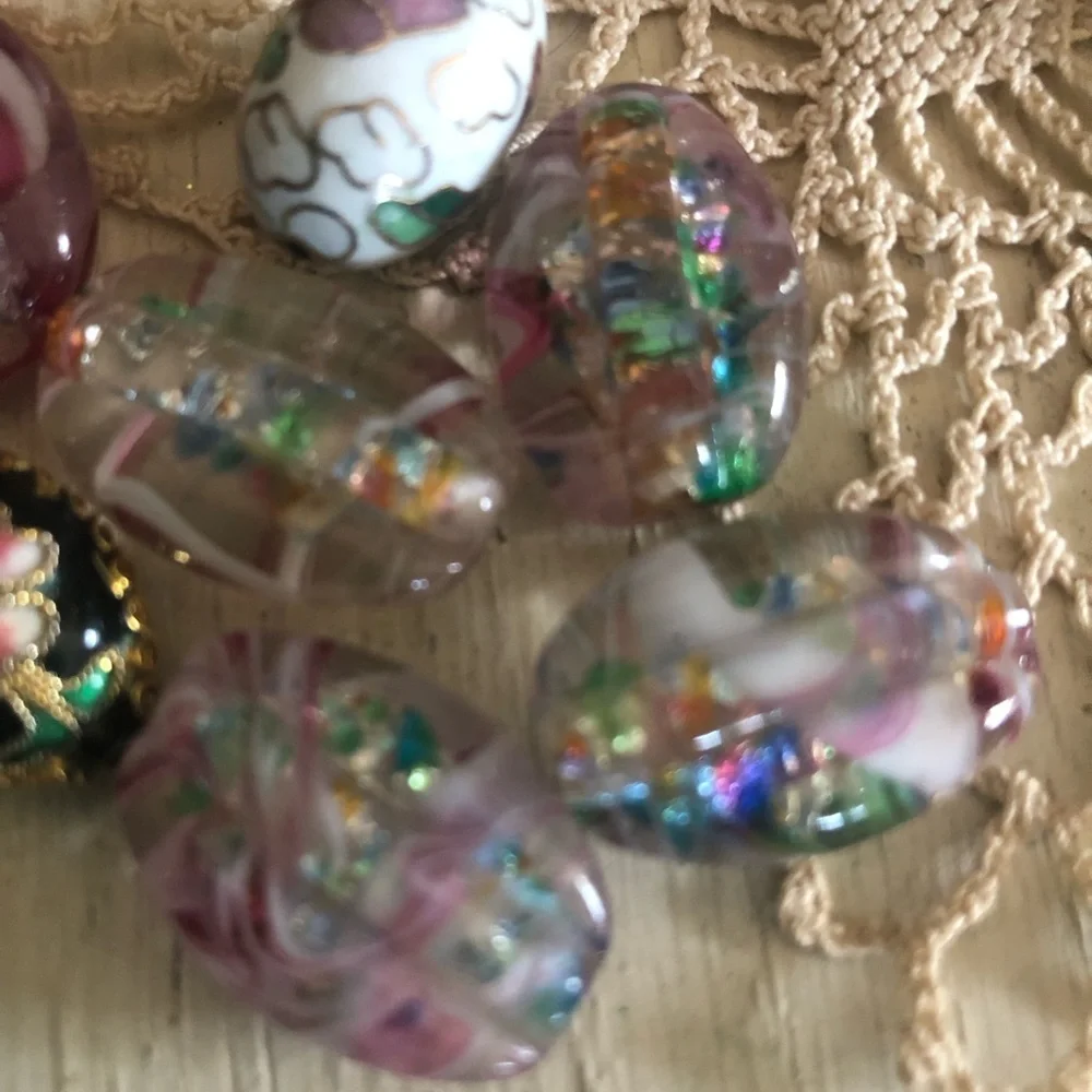 Vintage Murano Glass & Cloisonné Beads